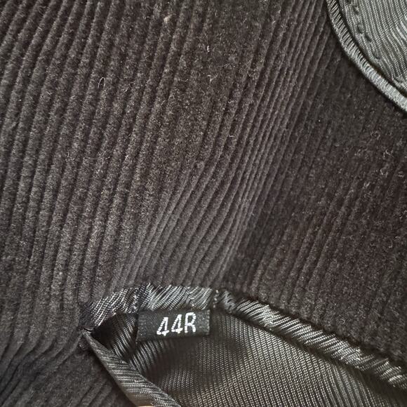 Alan Flusser Black Corduroy Blazer Sport Coat Men’s 44R Classic 2 Button Jacket - Picture 9 of 13